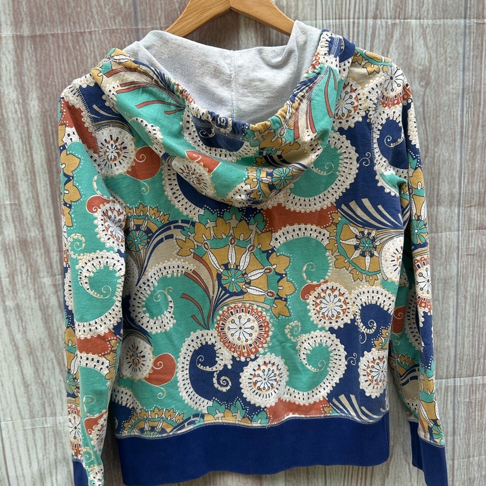 Vintage Y2K Lucky Brand size M graphic print hoodie sweatshirt Asian Art inspo - Picture 5 of 7